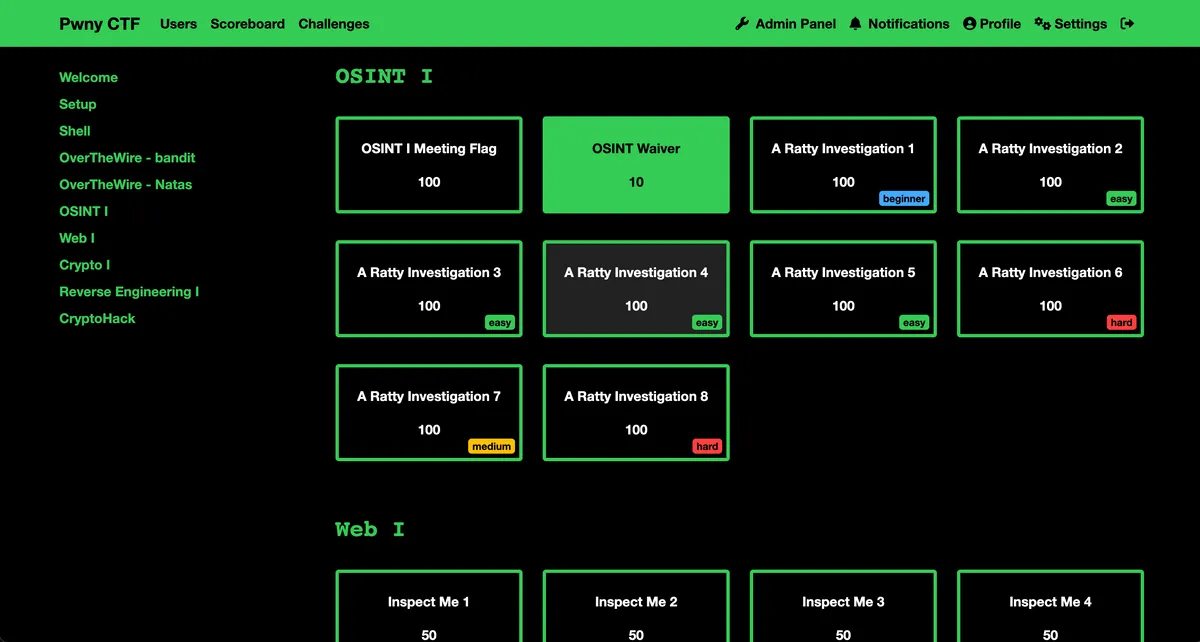 CTF Platform: PwnyCTF