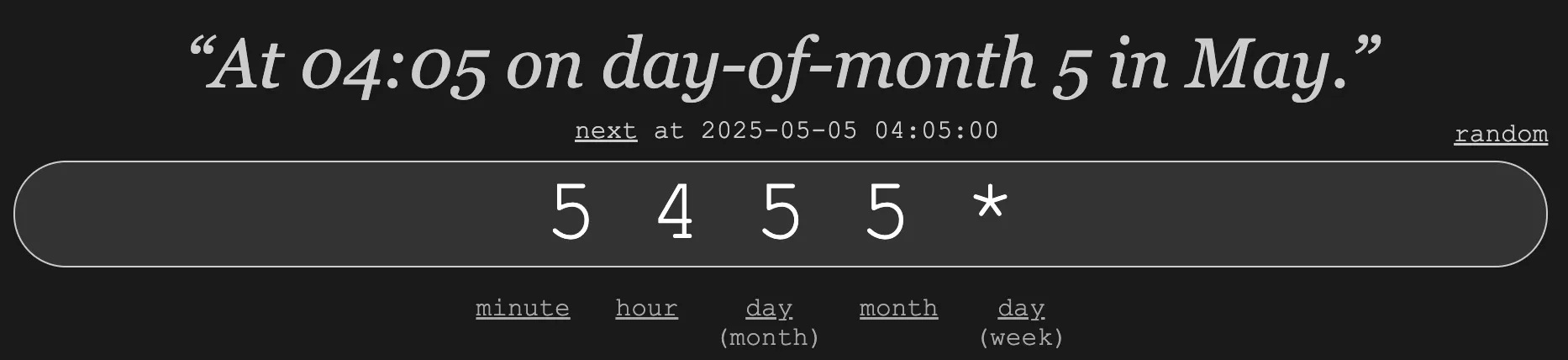 Cron-based scheduled workflow screenshot