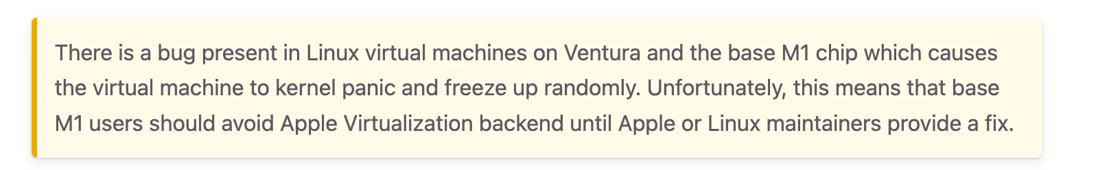 M1 Ventura virtualization error