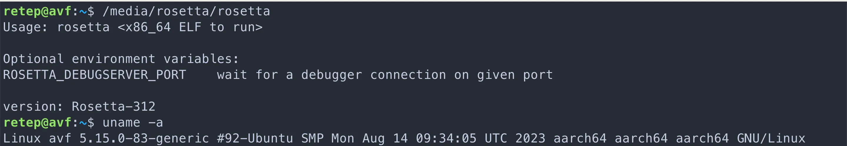 macOS uname output